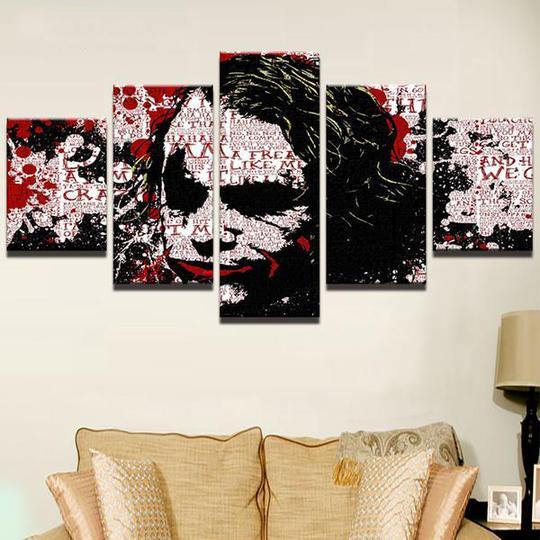 batman joker abstract dc 5 panel canvas art wall decor 7435