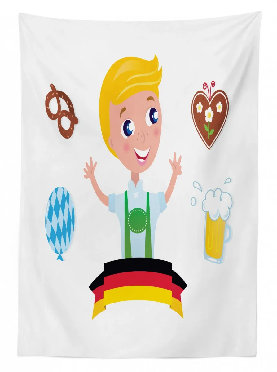 Bavarian Boy Oktoberfest 3D Printed Tablecloth Table Decor bavarian boy oktoberfest 3d printed tablecloth table decor 7835