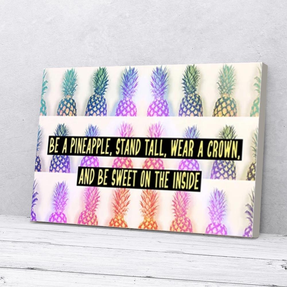 Be A Pineapple Rainbow Canvas Prints - Wall Art Decor be a pineapple rainbow canvas prints wall art decor 8382