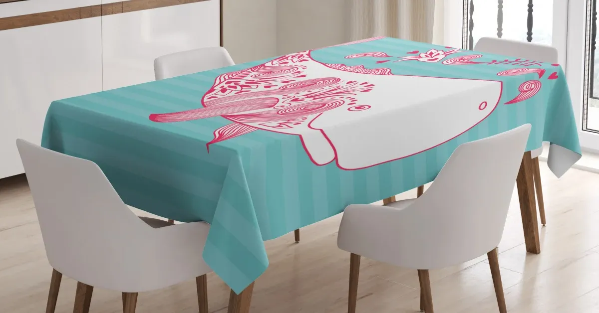 be happy big fish 3d printed tablecloth table decor 2146