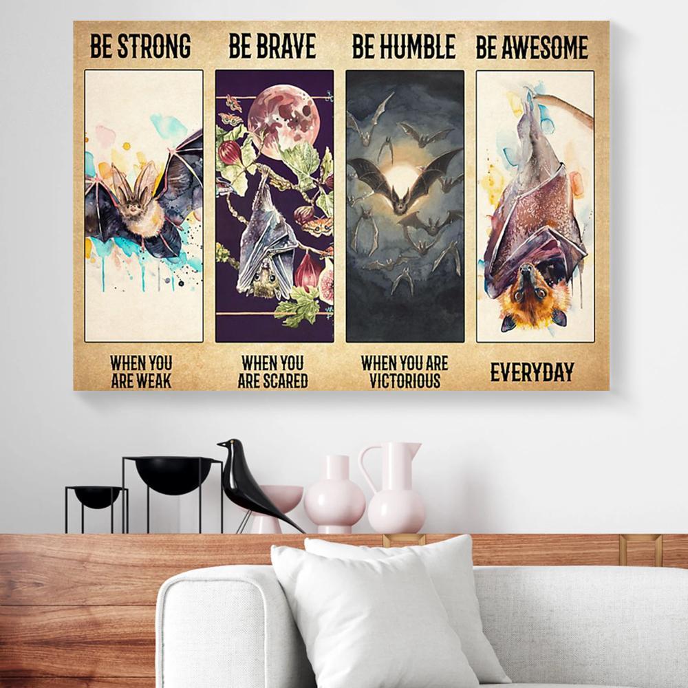 be strong be brave be humble bat canvas prints wall art decor 5200