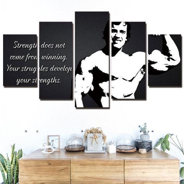 be strong quote abstract 5 panel canvas art wall decor 4245