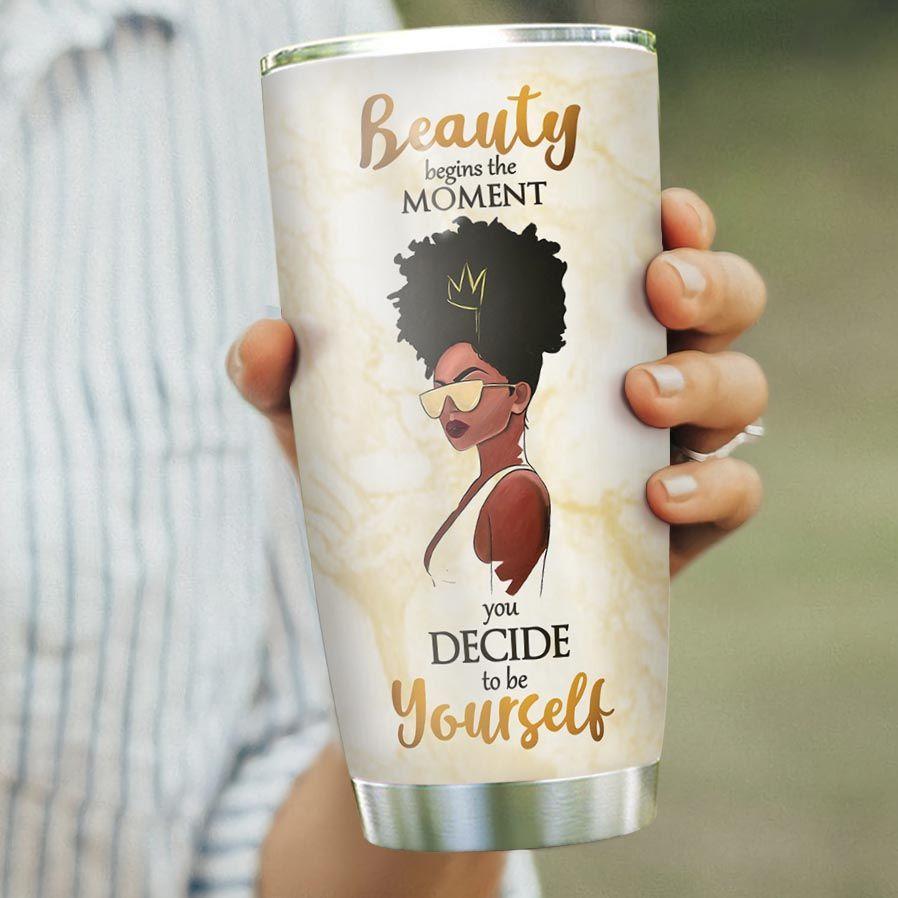 be yourself black women personalized stainless steel tumbler 3810