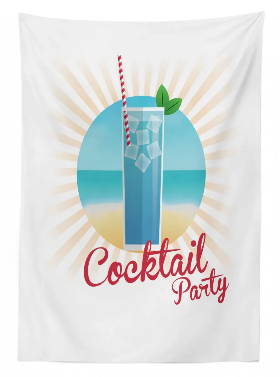 beach cocktail party 3d printed tablecloth table decor 1928