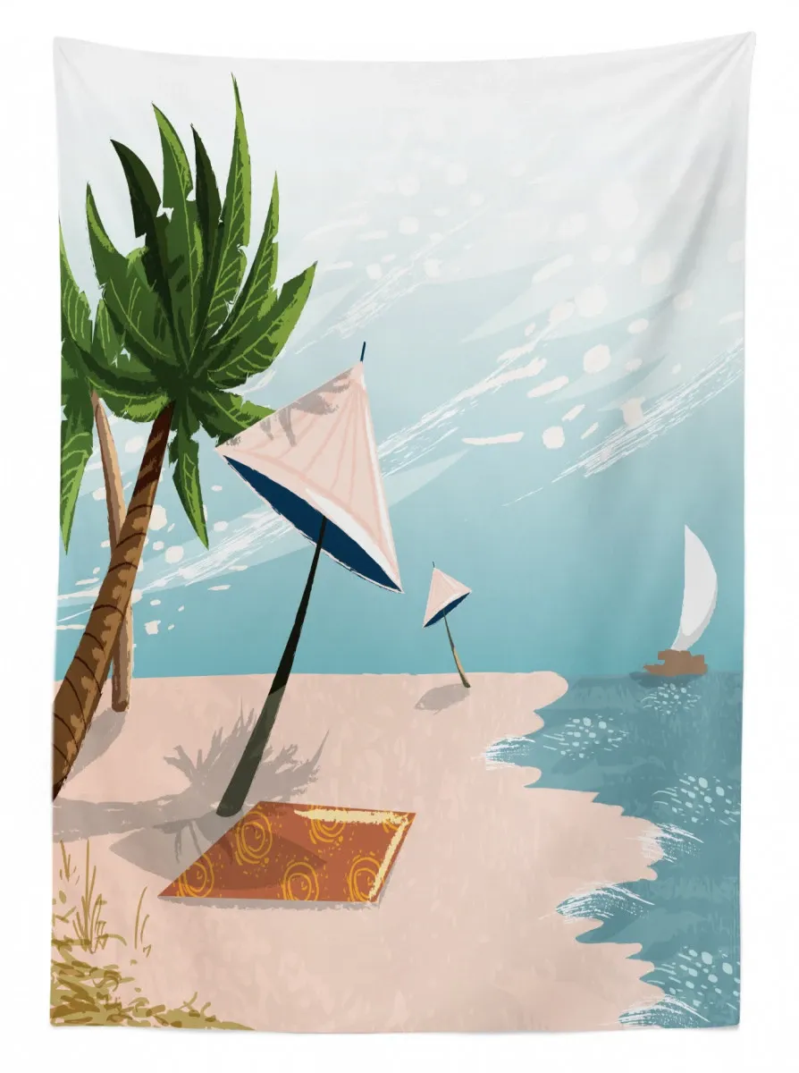 Beach Landscape Paradise 3D Printed Tablecloth Table Decor beach landscape paradise 3d printed tablecloth table decor 8656