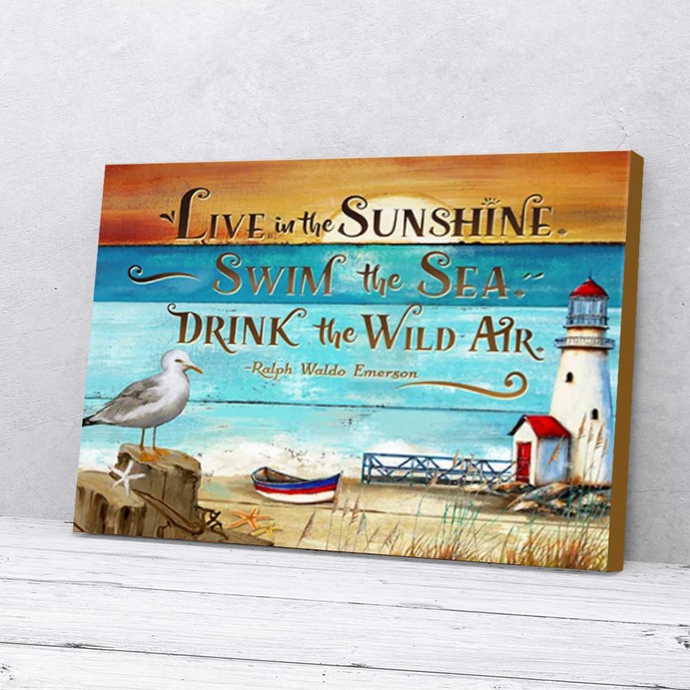 beach signs beach house lighthouse canvas prints wall art decor 7959