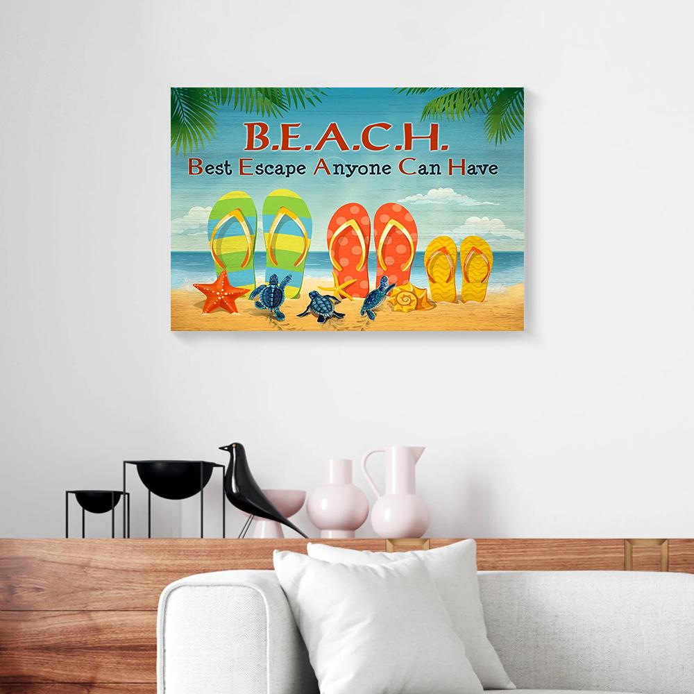 beach turtle canvas prints wall art decor 4740