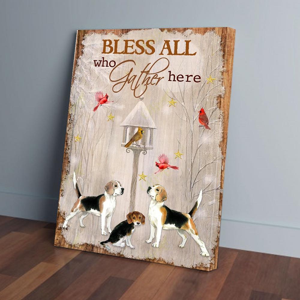 beagle cardinal canvas prints wall art decor 3725