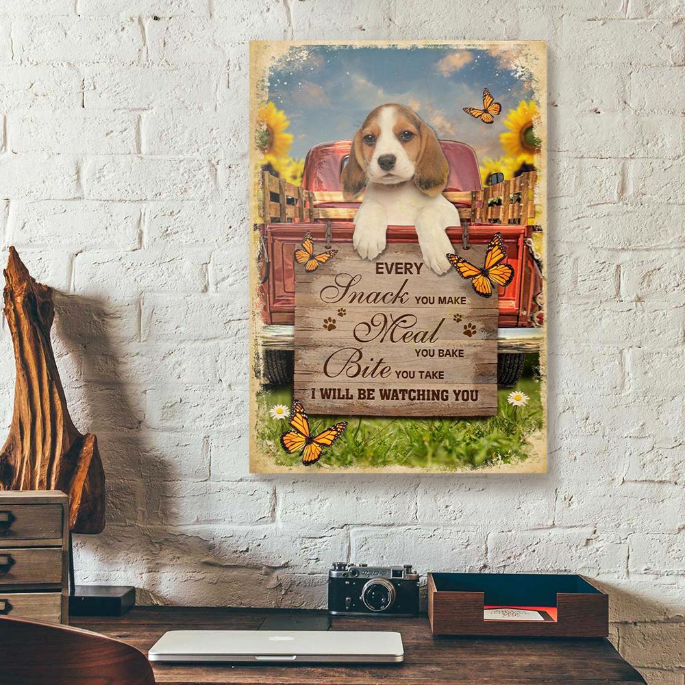 beagle snack canvas prints wall art decor 1042