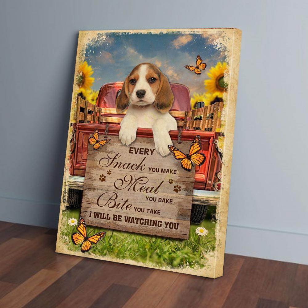 beagle snack canvas prints wall art decor 8037