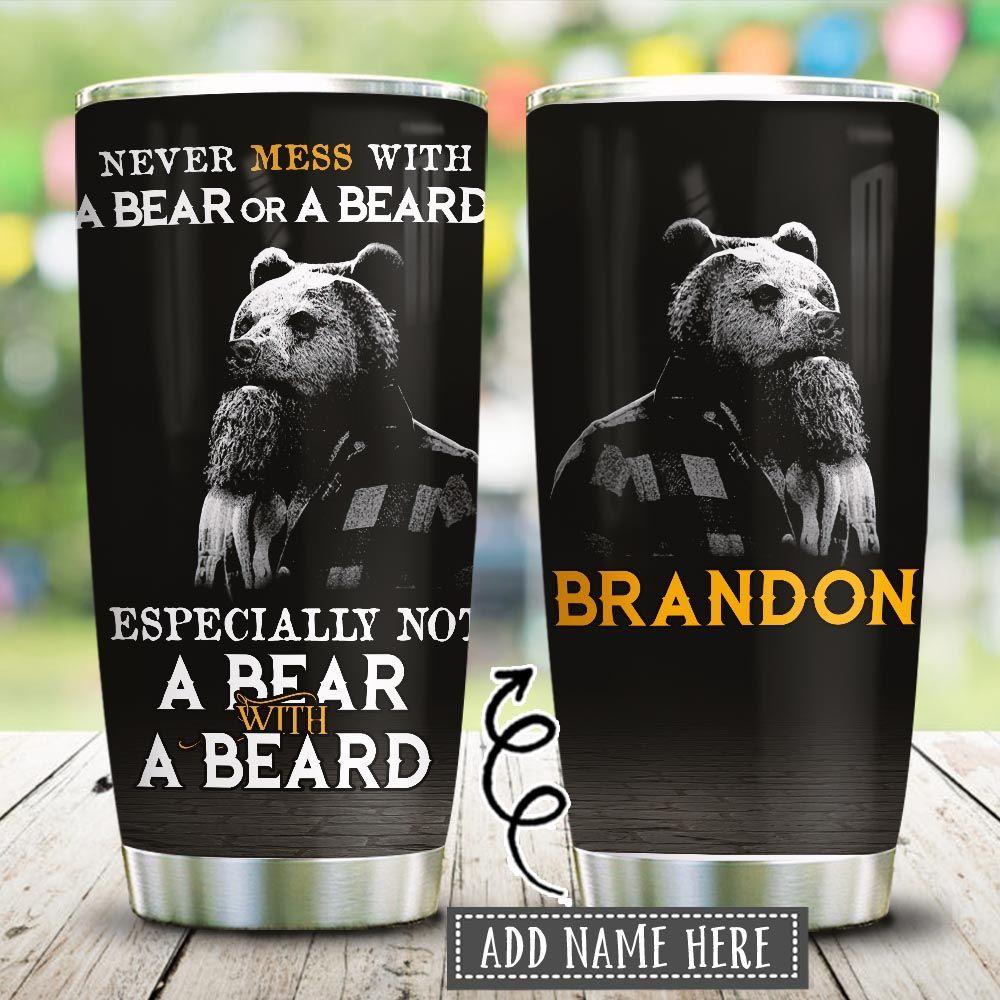 Beard Bear Personalized Stainless Steel Tumbler beard bear personalized stainless steel tumbler 4588