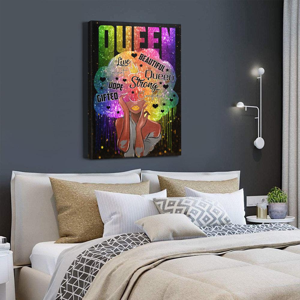 beautiful black queen canvas prints wall art decor 3417