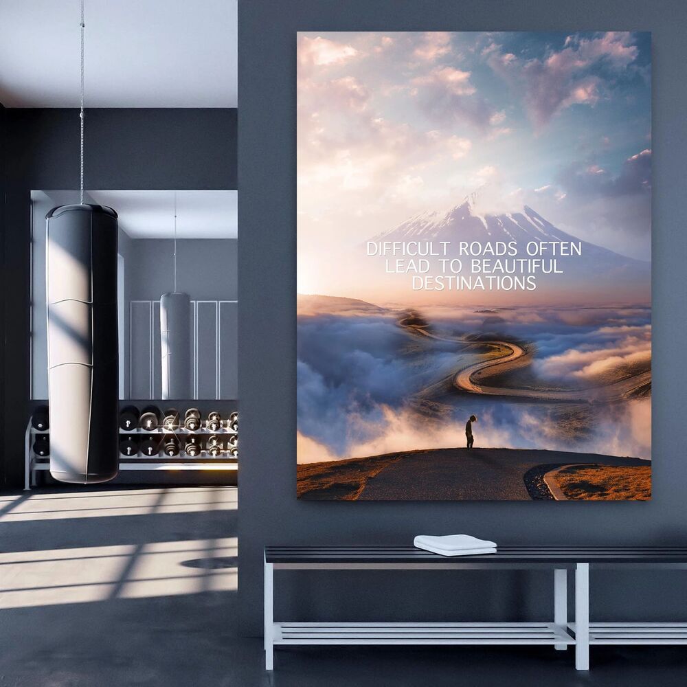 beautiful destinations mountain motivational positive canvas print wall art decor 6317