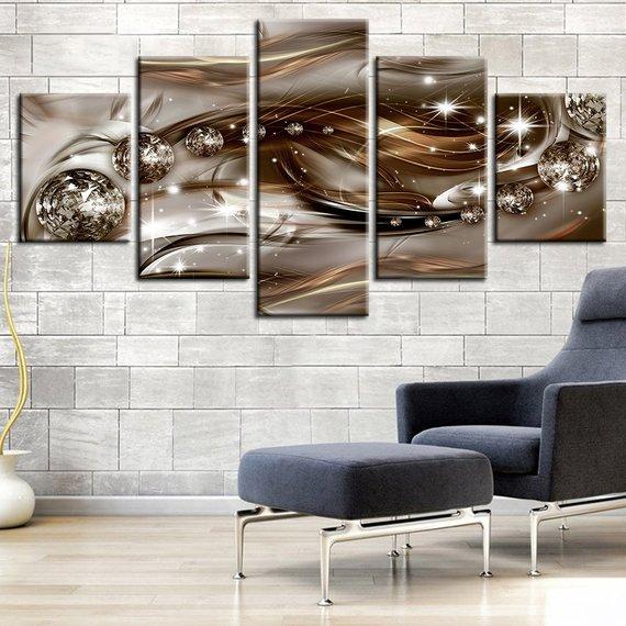 beautiful exquisite diamond diamonds abstract 5 panel canvas art wall decor 3109