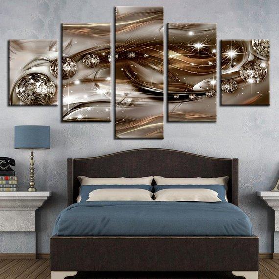 beautiful exquisite diamond diamonds abstract 5 panel canvas art wall decor 5855