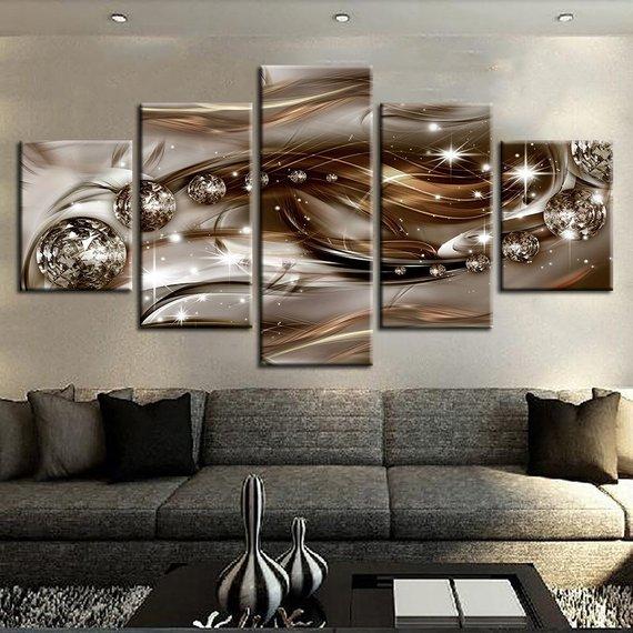 beautiful exquisite diamond diamonds abstract 5 panel canvas art wall decor 8315