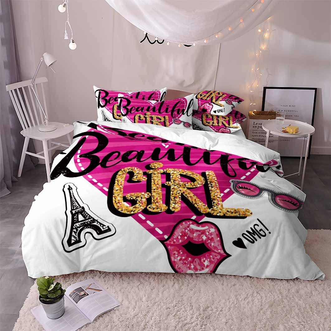 beautiful girl mouth pattern printed bedding set bedroom decor 6899