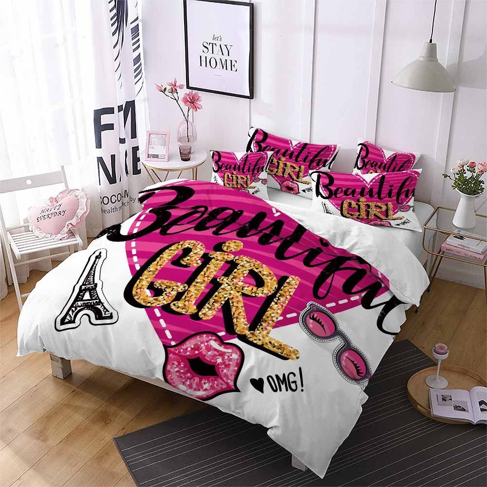 beautiful girl mouth pattern printed bedding set bedroom decor 8472