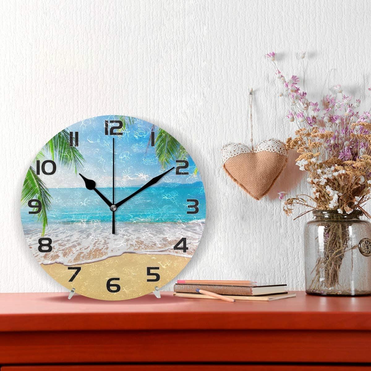 Beautiful Palm Sea Beach Printed Wall Clock beautiful palm sea beach printed wall clock 5672