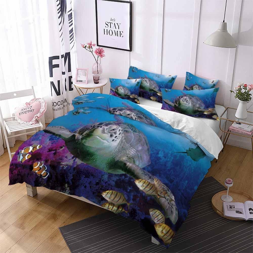 beauty sea turtle printed bedding set bedroom decor 3875