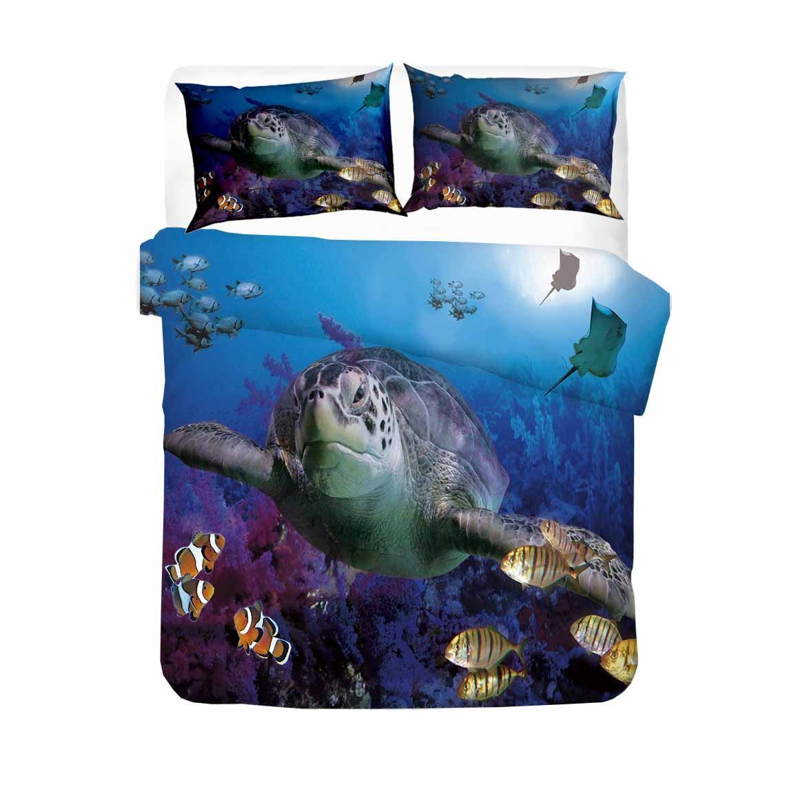 beauty sea turtle printed bedding set bedroom decor 8583