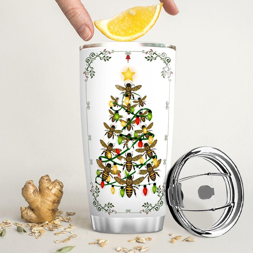 bee christmas personalized stainless steel tumbler 3410