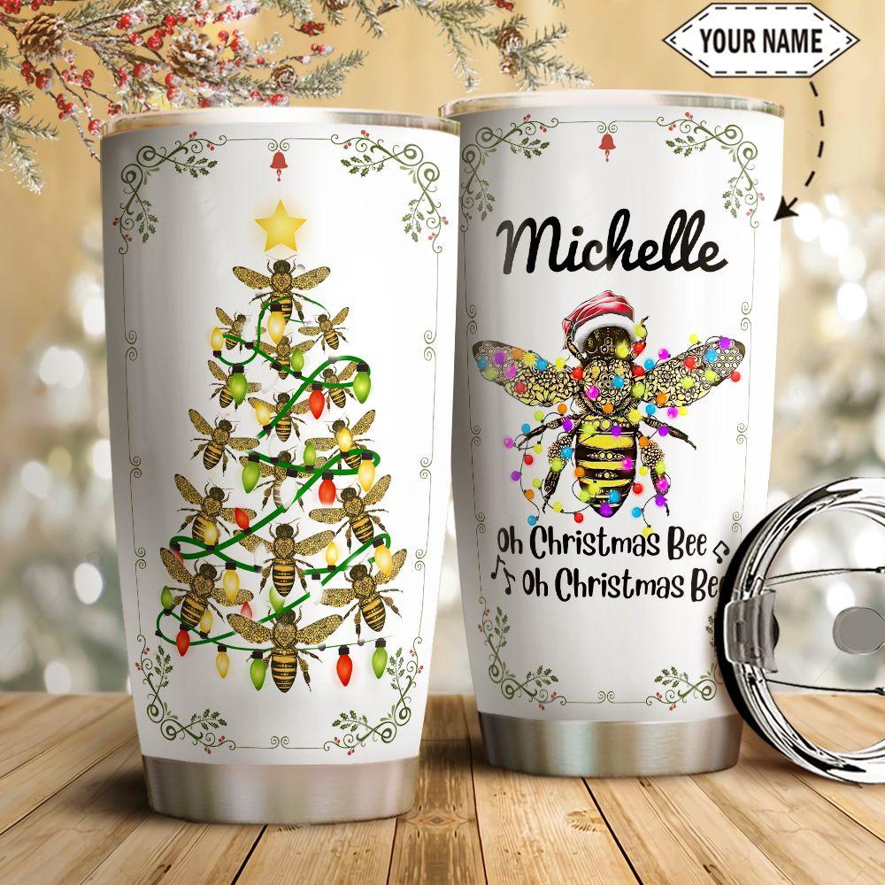 bee christmas personalized stainless steel tumbler 6984