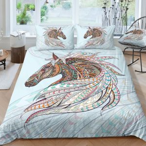 beige elephant ethnic style printed bedding set bedroom decor 2721