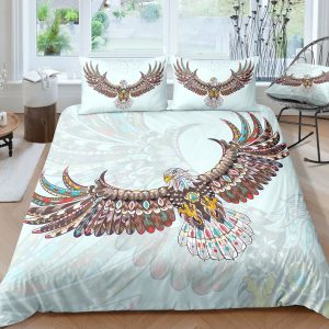beige elephant ethnic style printed bedding set bedroom decor 6125
