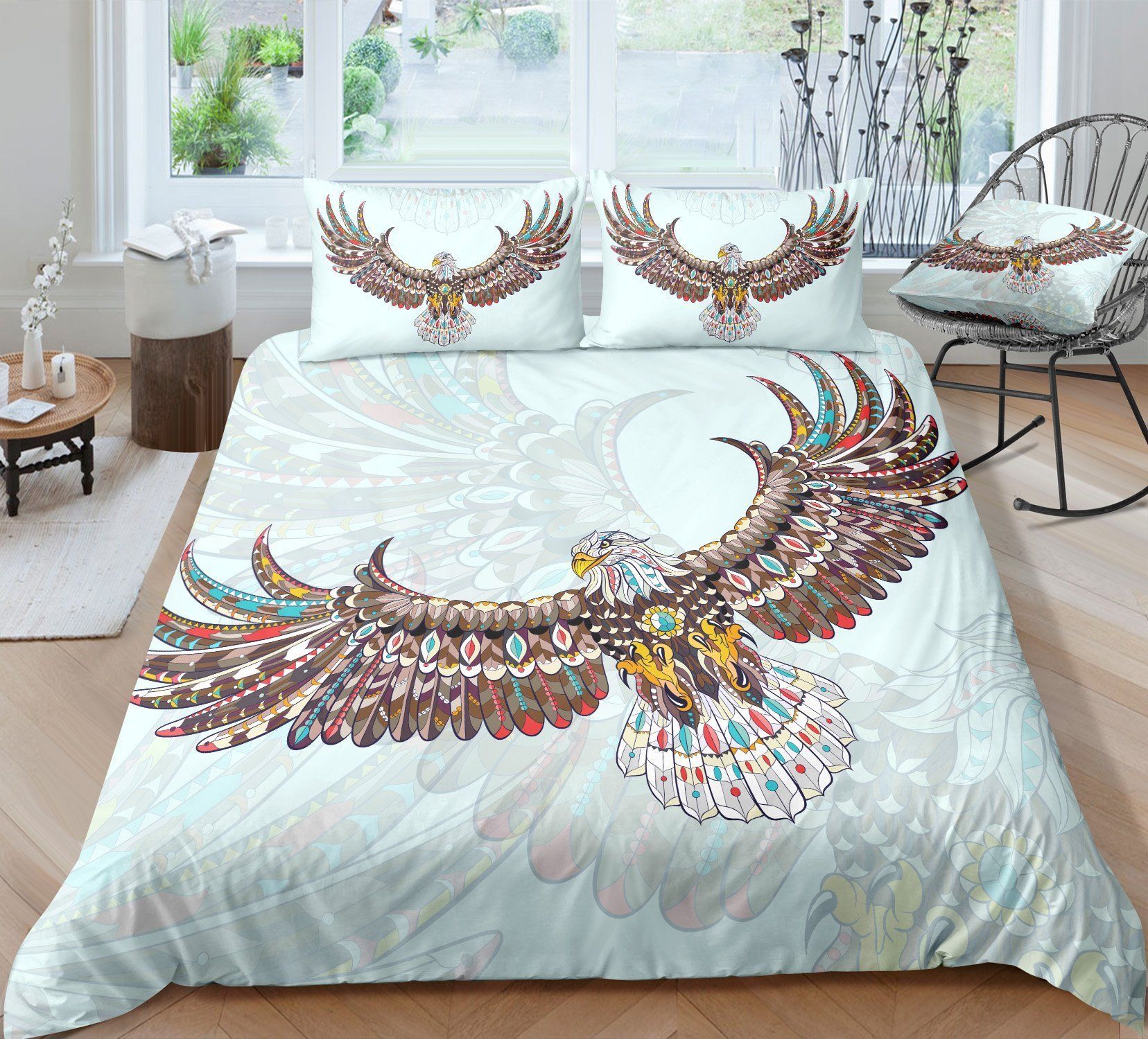 beige elephant ethnic style printed bedding set bedroom decor 6125