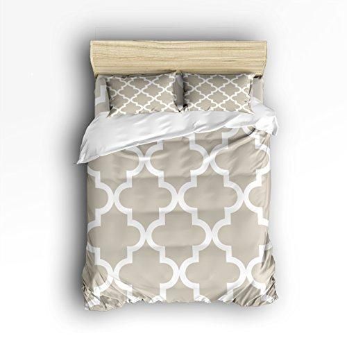 Beige Quatrefoil Trellis Pattern Duvet Cover Bedding Set Bedroom Decor beige quatrefoil trellis pattern duvet cover bedding set bedroom decor 1122