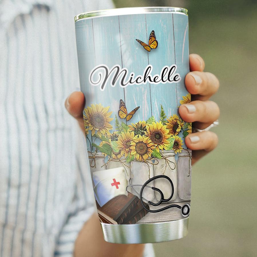 being a nurse is to give your hands to serve and your heart to love stainless steel tumbler 1792