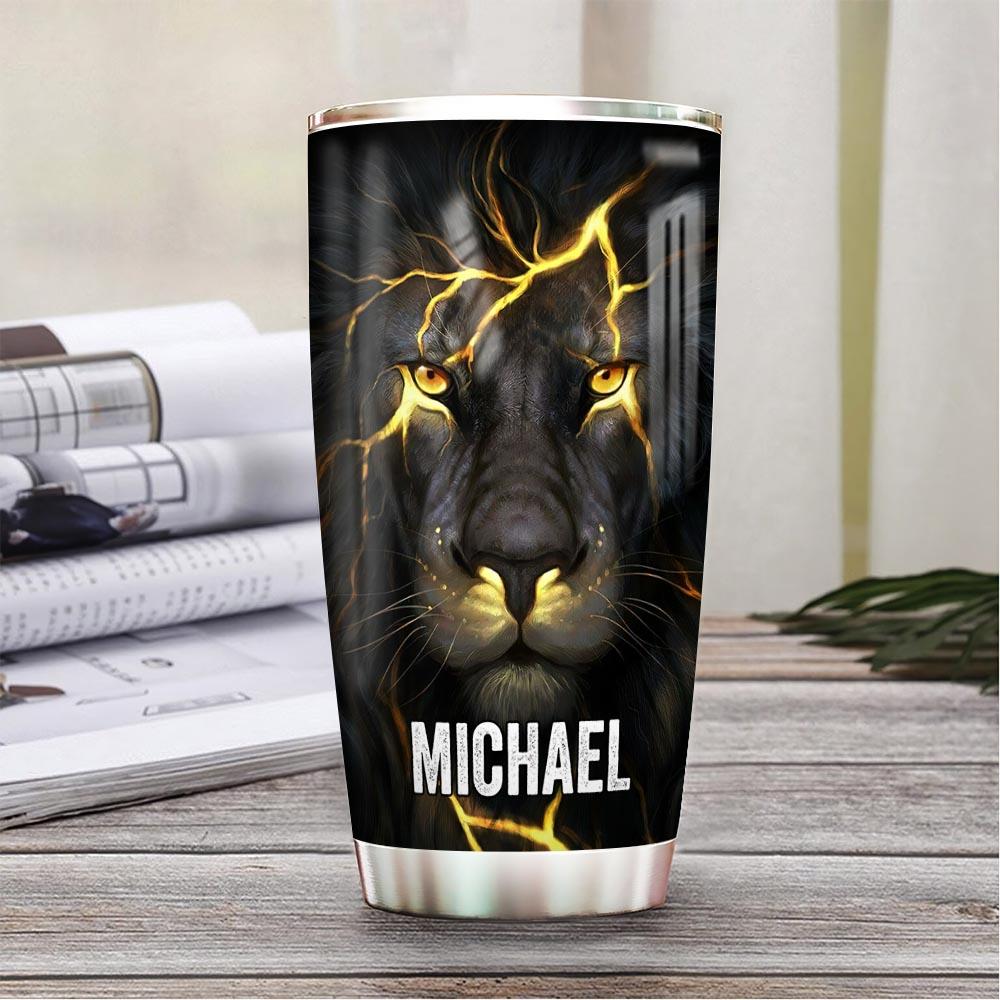 being papa lion personalized stainless steel tumbler 4405