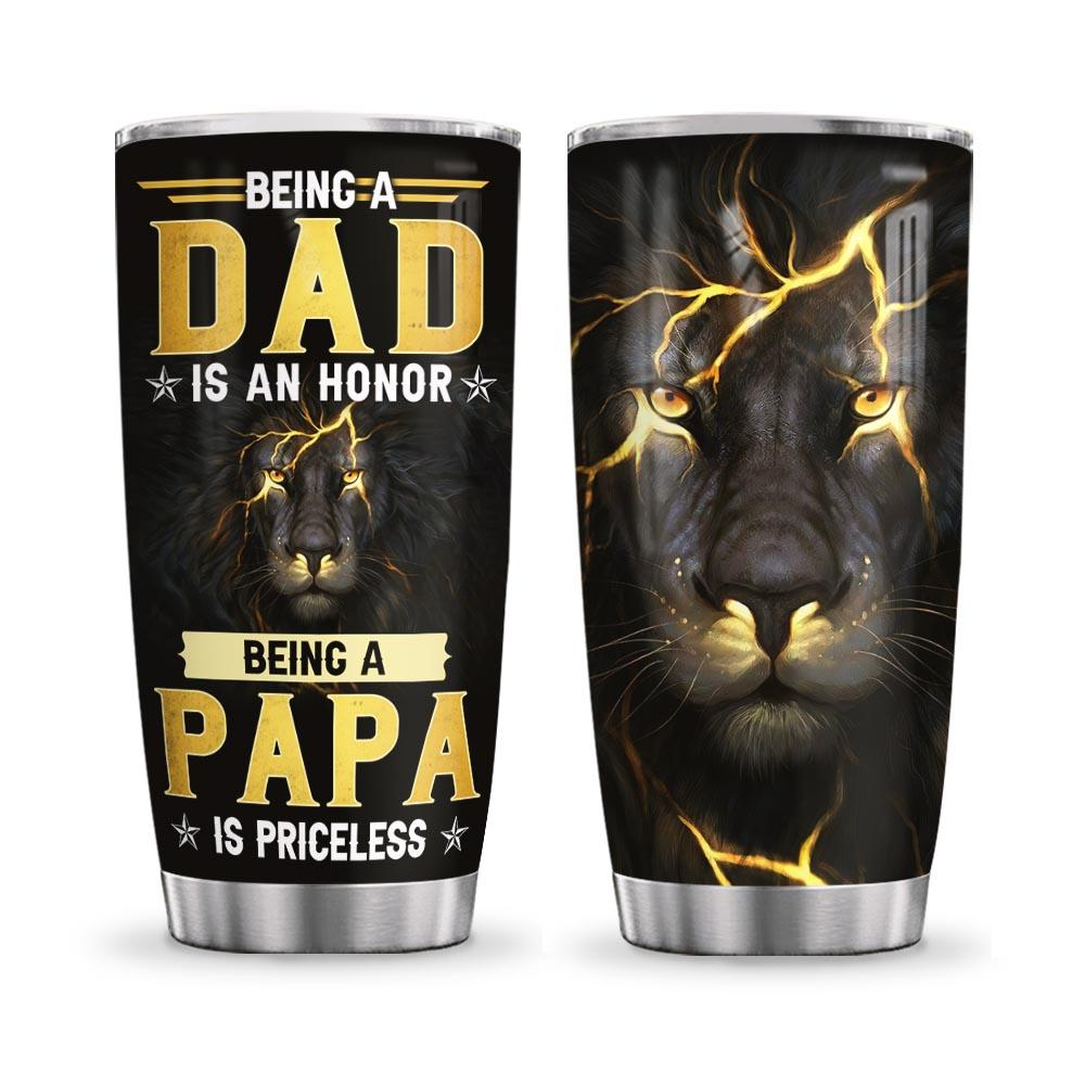 being papa lion personalized stainless steel tumbler 4650