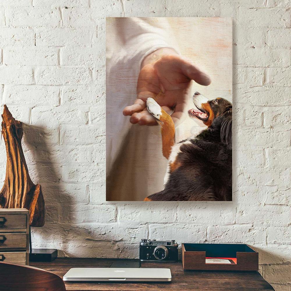 bernese mountain dog jesus canvas prints wall art decor 3255