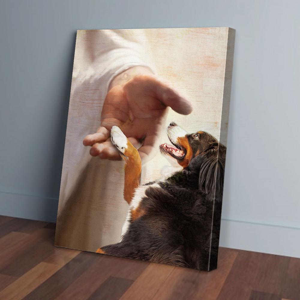bernese mountain dog jesus canvas prints wall art decor 5788