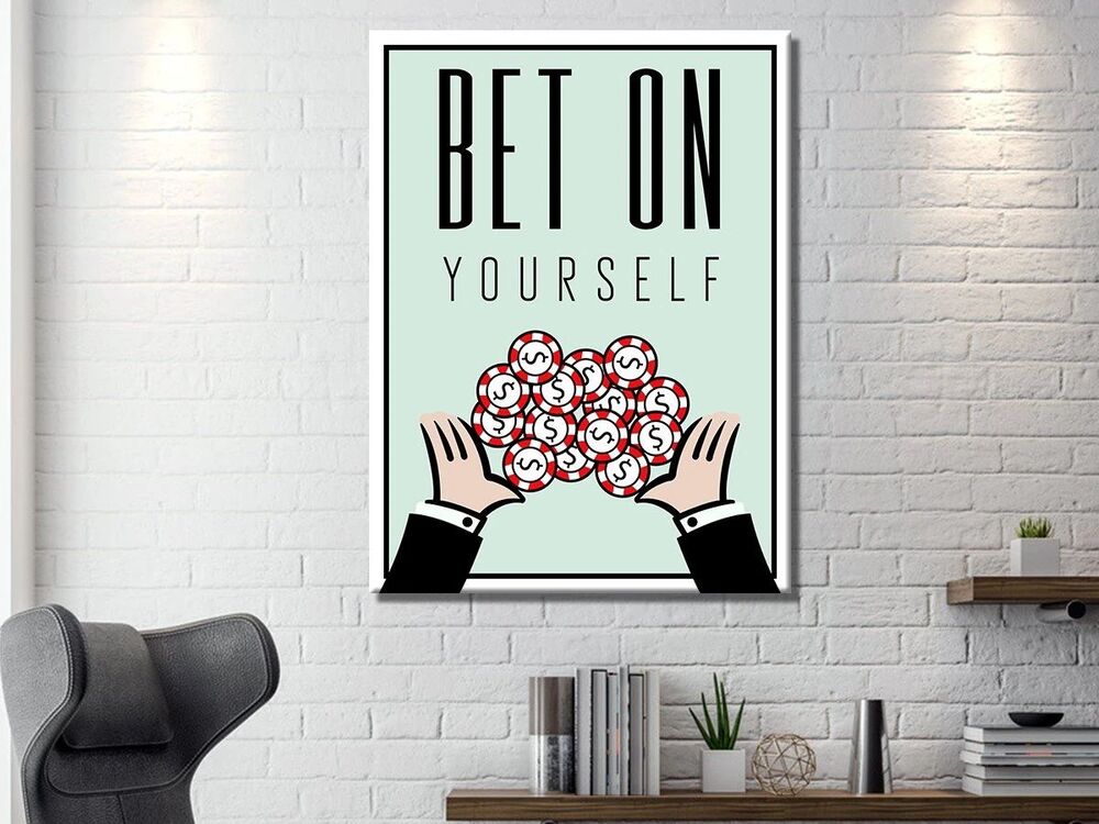 bet on motivational positive canvas print wall art decor 6065