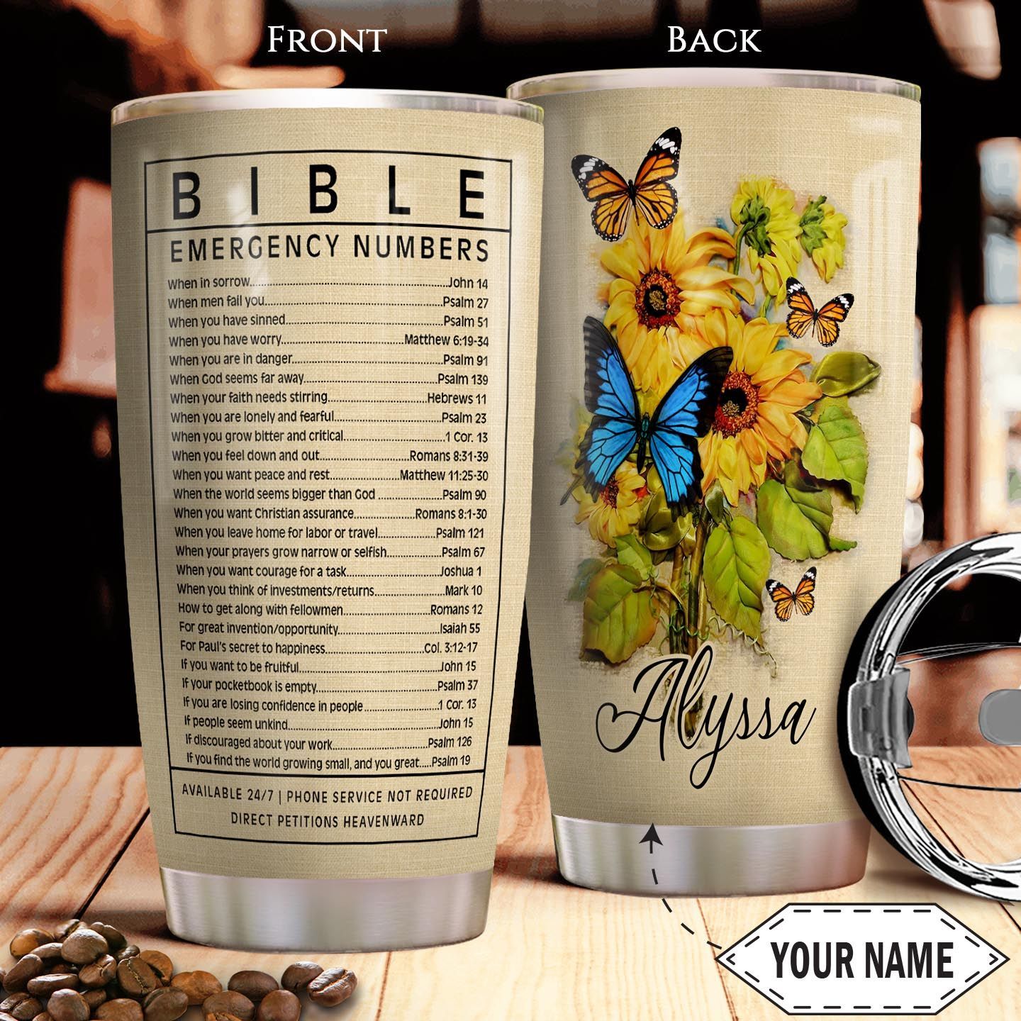 Bible Number Personalized Stainless Steel Tumbler bible number personalized stainless steel tumbler 5026