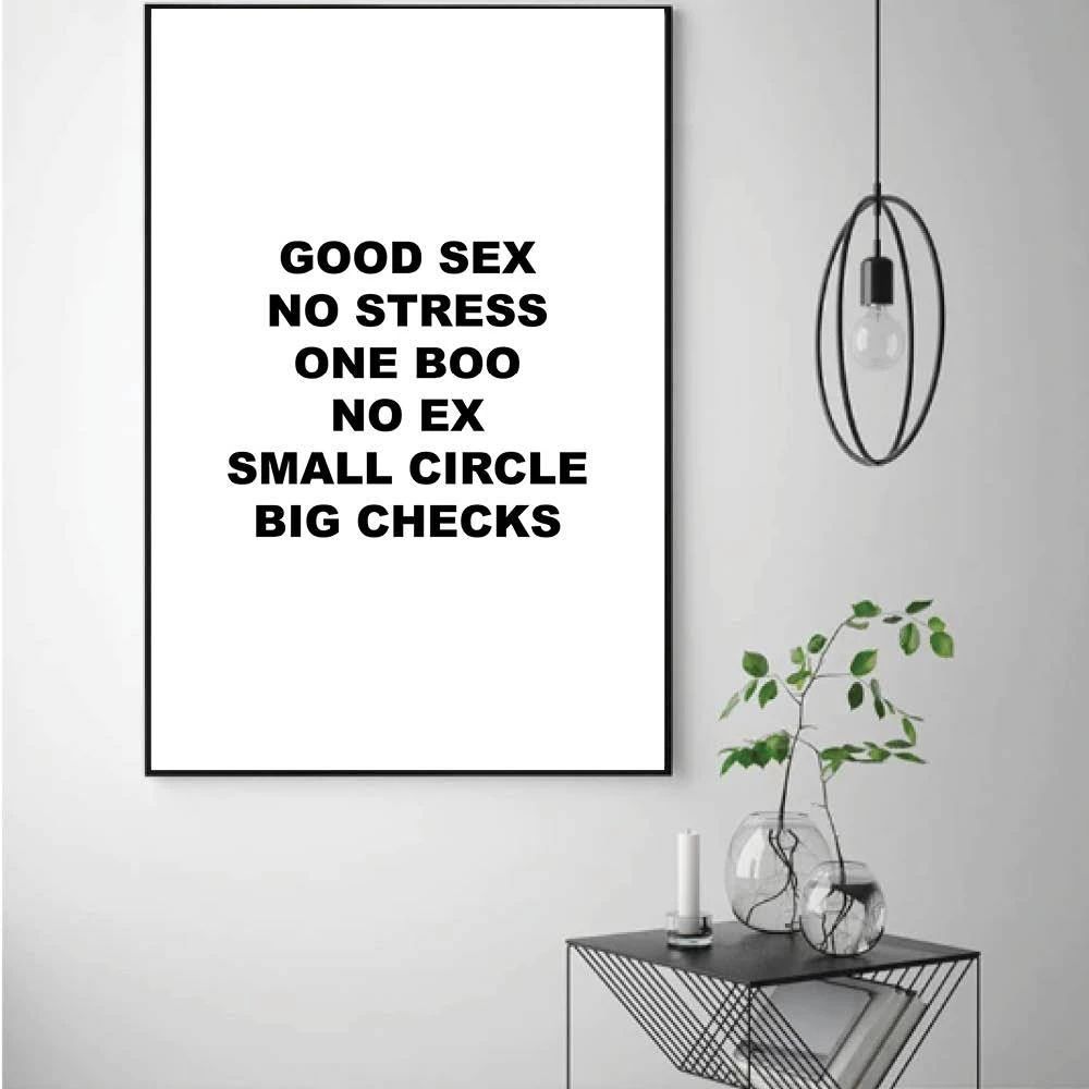 Big Checks White Motivational Positive Canvas Print - Wall Art Decor big checks white motivational positive canvas print wall art decor 6069