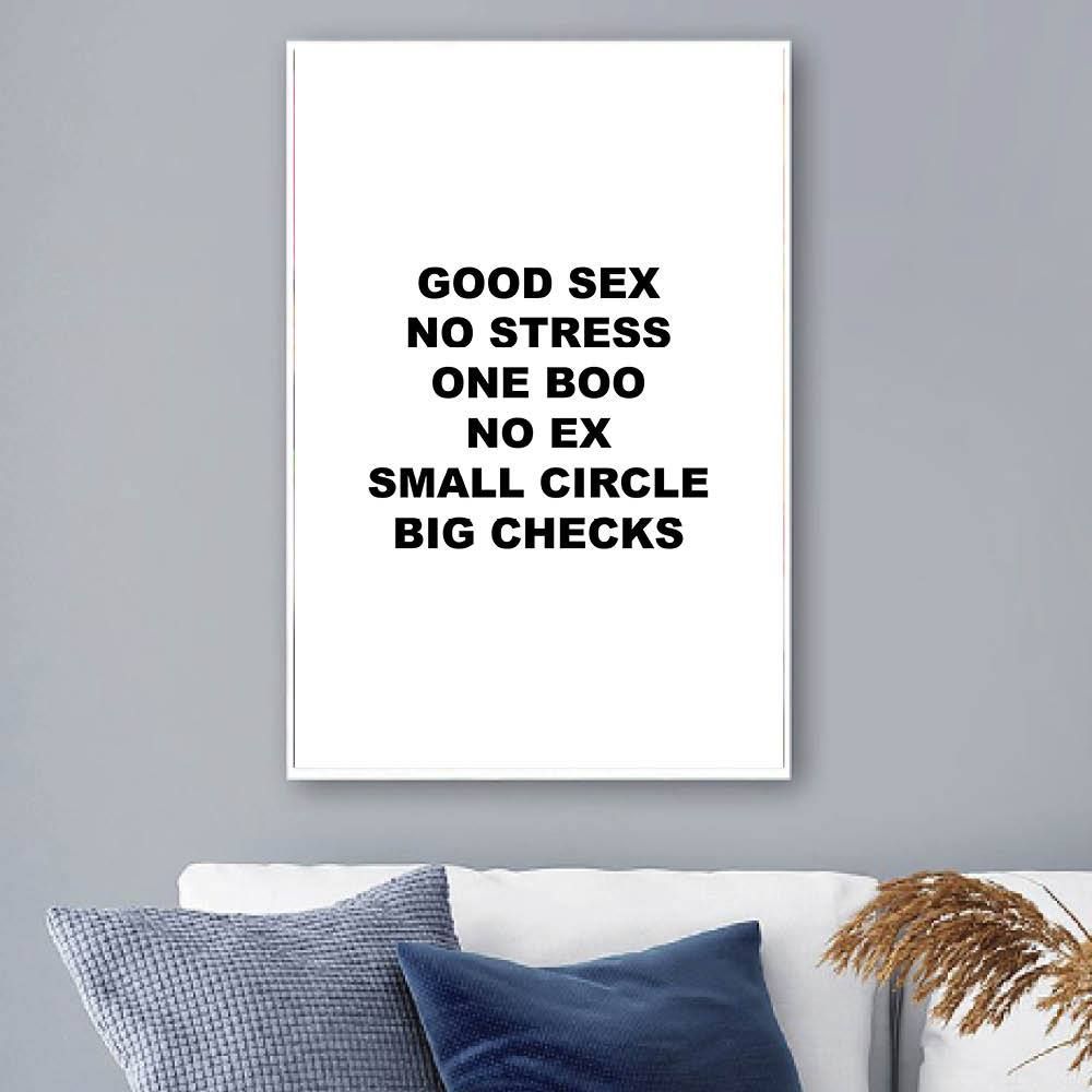 Big Checks White Motivational Positive Canvas Print - Wall Art Decor big checks white motivational positive canvas print wall art decor 6657