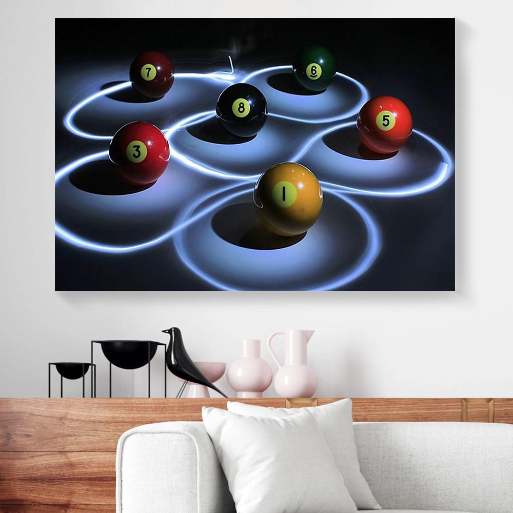 billiard balls canvas prints wall art decor 1234