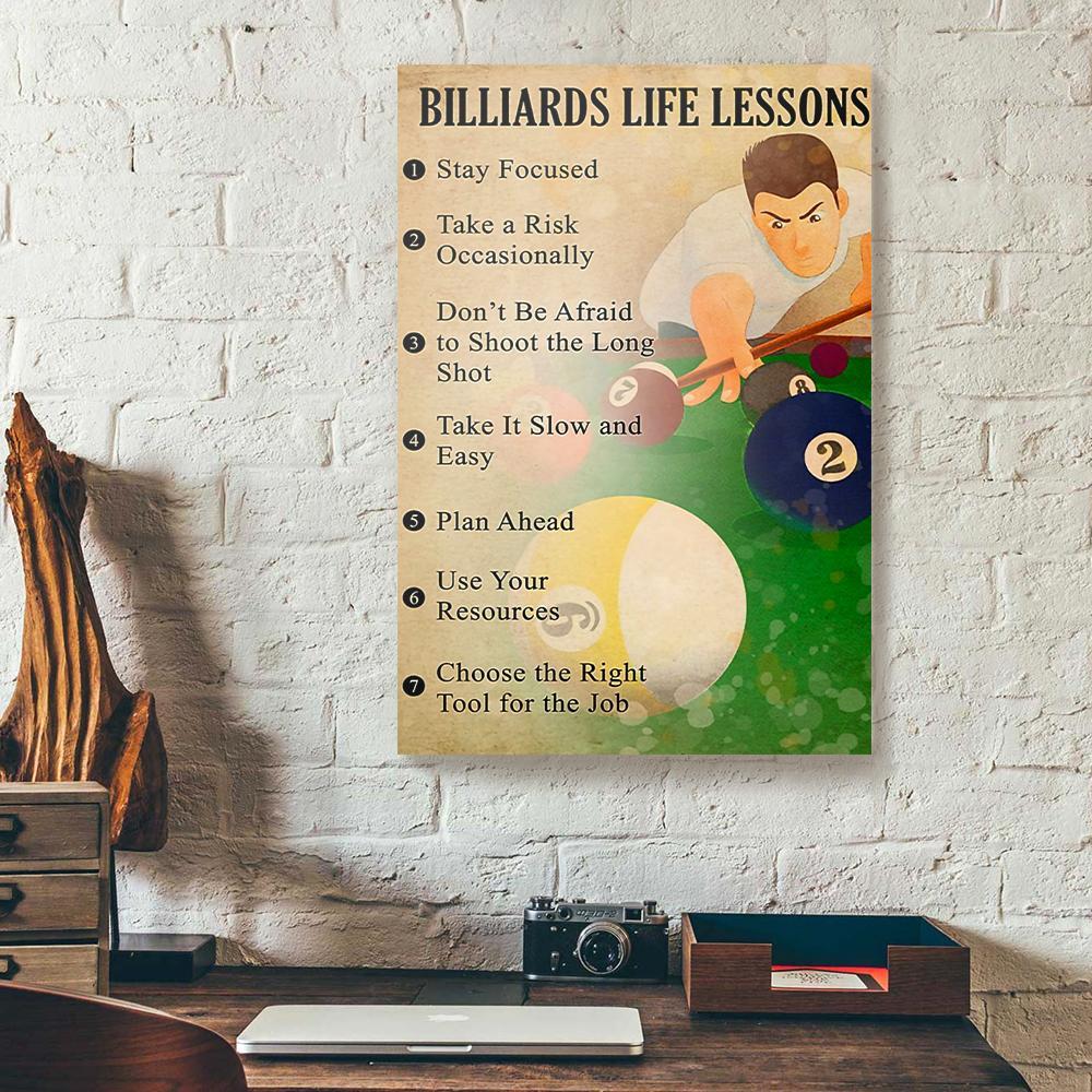 billiard life lessons canvas prints wall art decor 8693