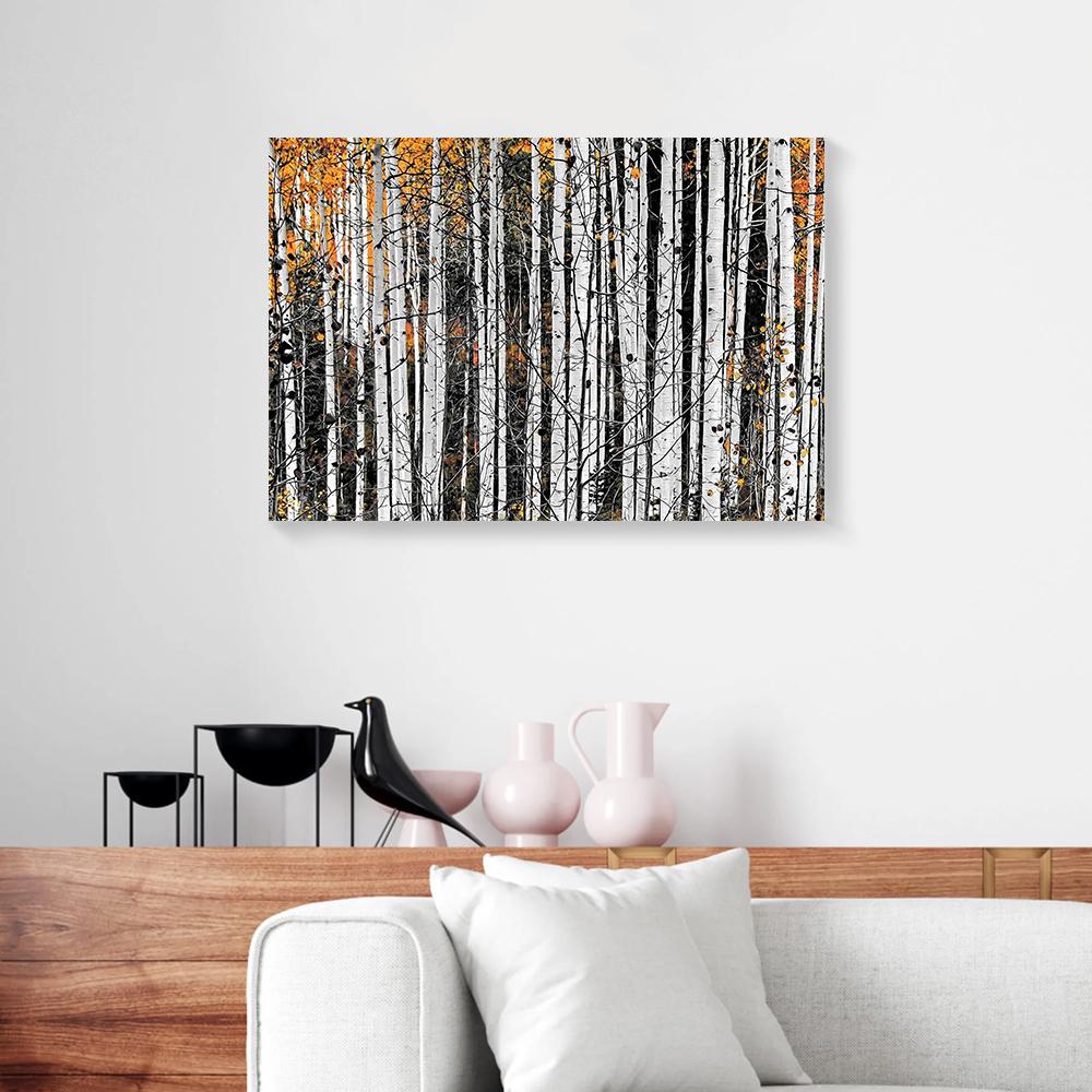 birch trees attractive natural canvas prints wall art decor 5354