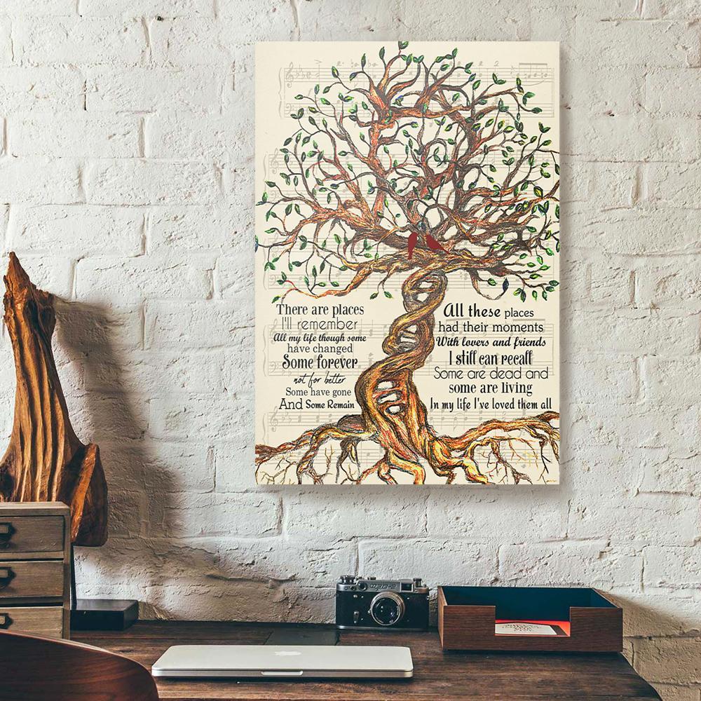 bird and tree in music sheet canvas prints wall art decor 1475