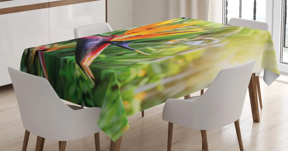 Bird Of Paradise Flower 3D Printed Tablecloth Table Decor bird of paradise flower 3d printed tablecloth table decor 3549