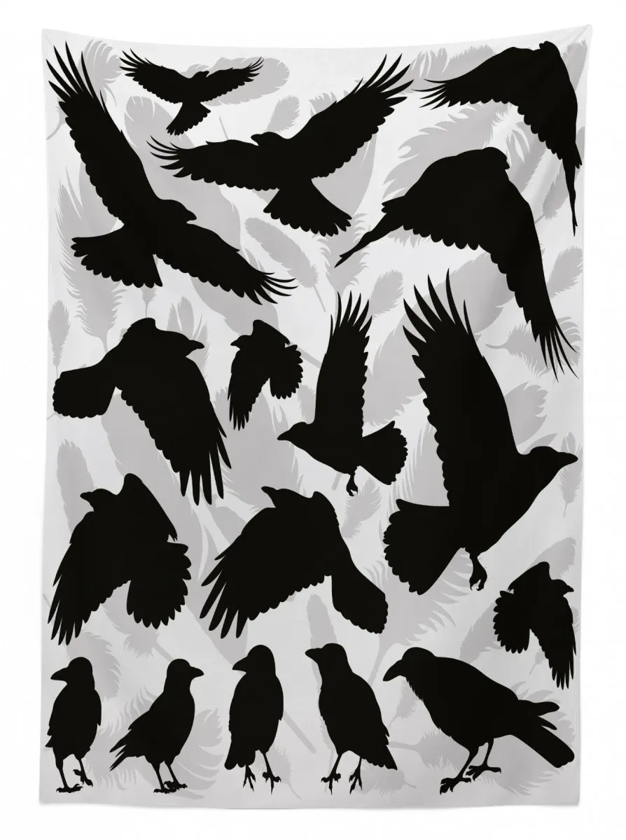 birds and feathers 3d printed tablecloth table decor 4085