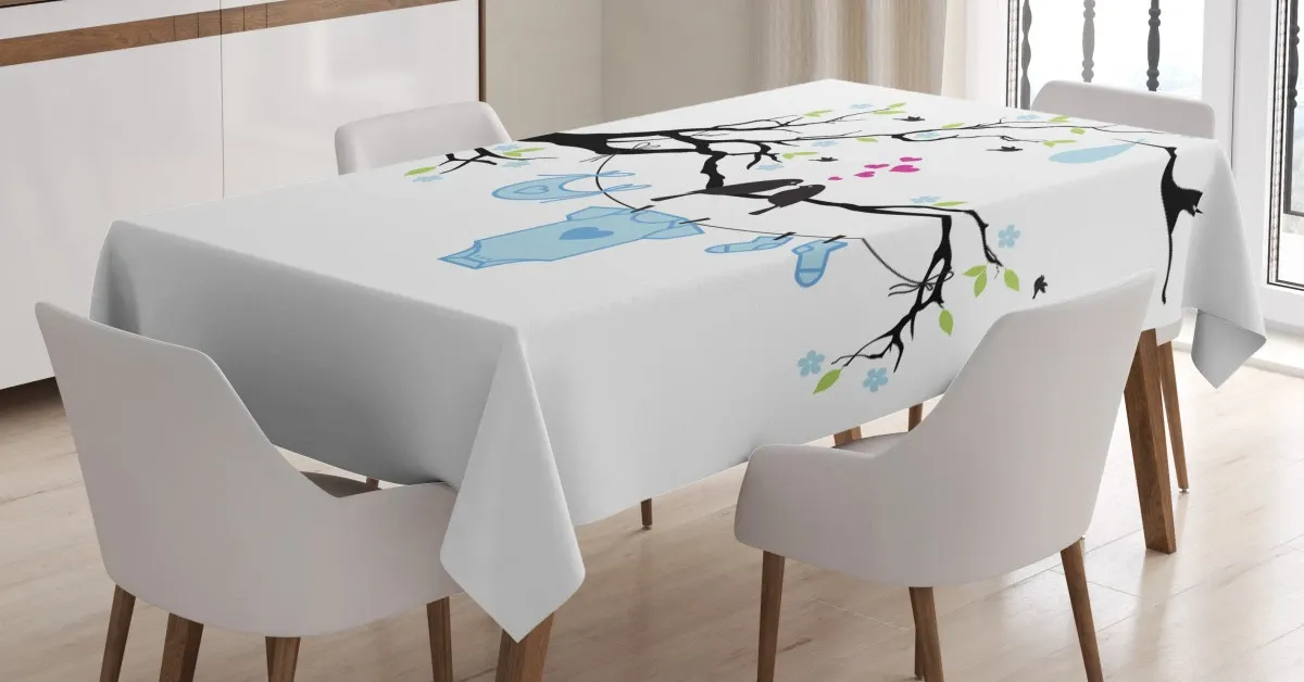 birds child clothes 3d printed tablecloth table decor 2475