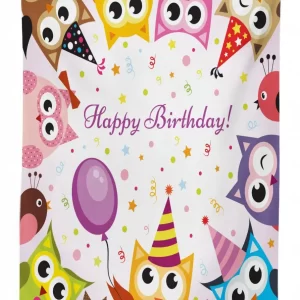 birthday party owls 3d printed tablecloth table decor 6978