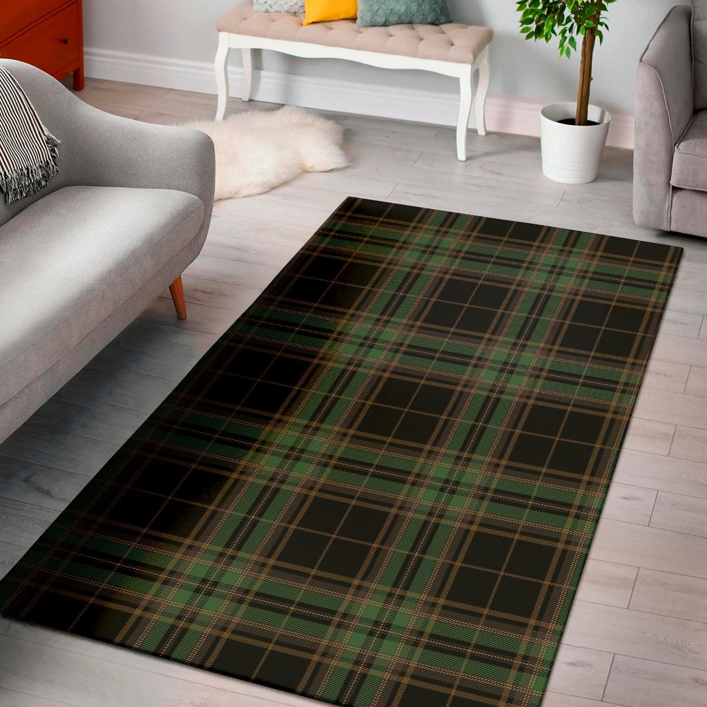 Black And Green Stewart Tartan Print Area Rug Floor Decor black and green stewart tartan print area rug floor decor 7326