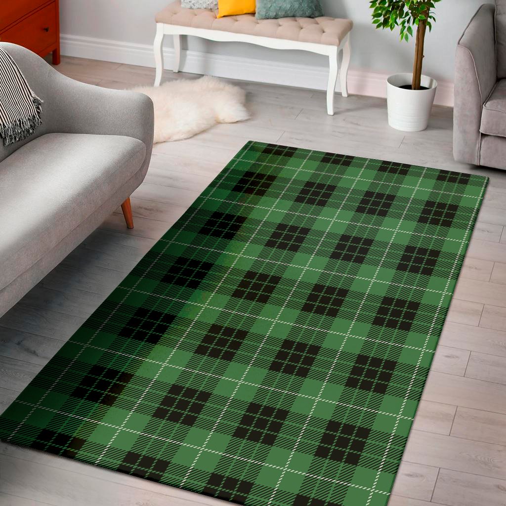 Black And Green Tartan Pattern Print Area Rug Floor Decor black and green tartan pattern print area rug floor decor 2597